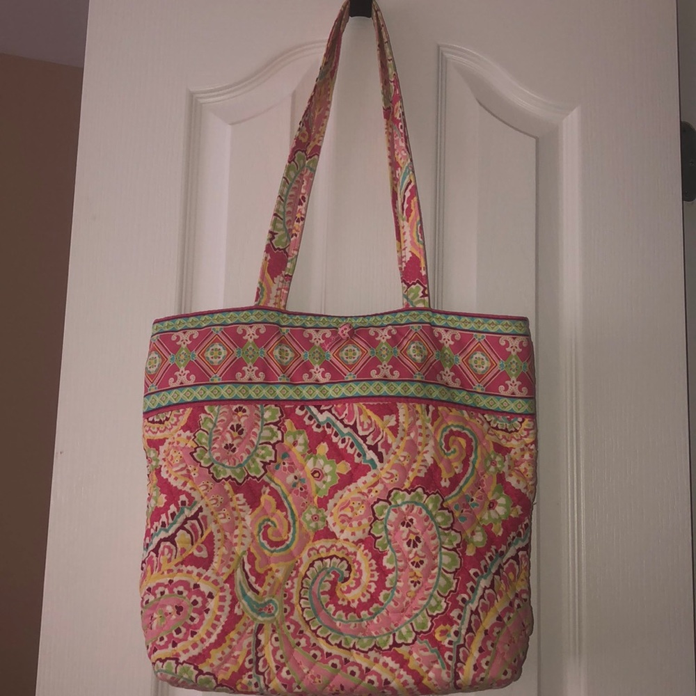 Vera Bradley Pink&Green Paisley Pattern Tote